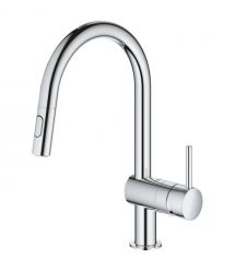 Grohe Смеситель для кухни Vento Dual Spray, дл.излива - 223мм, поворотный/вытяжной, 1рычаг, хром