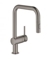 Grohe Смеситель для кухни Minta, дл.излива - 225мм, поворотный/вытяжной, 1рычаг, матовый графит