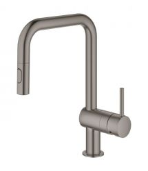 Grohe Смеситель для кухни Minta, дл.излива - 225мм, поворотный/вытяжной, 1рычаг, матовый графит