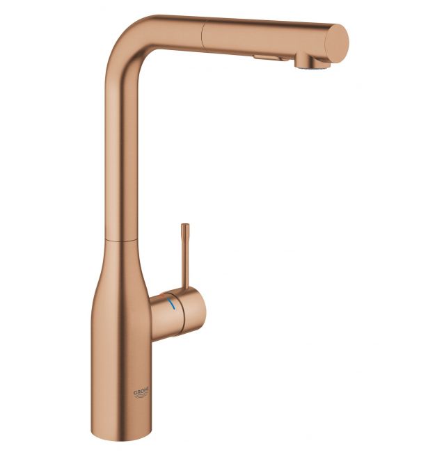 Grohe Смеситель для кухни Essence, дл.излива - 204мм, поворотный/вытяжной, 1рычаг, матовый теплый закат