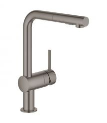 Grohe Смеситель для кухни Minta, дл.излива - 223мм, поворотный/вытяжной, 1рычаг, графит