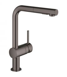 Grohe Смеситель для кухни Minta, дл.излива - 223мм, поворотный/вытяжной, 1рычаг, графит