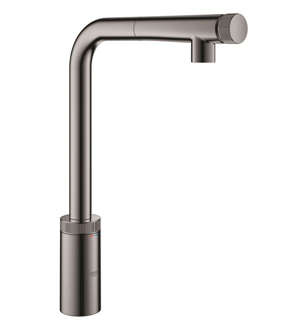 Grohe Смеситель для кухни Minta Smart Control, дл.излива - 199мм, поворотный/вытяжной, вентиль/кнопка, графит