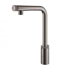 Grohe Смеситель для кухни Minta Smart Control, дл.излива - 199мм, поворотный/вытяжной, вентиль/кнопка, графит