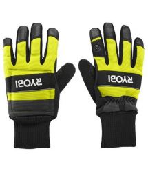 Ryobi Перчатки рабочие RAC258M, козья кожа, защита от порезов, р.M, черно-желтый