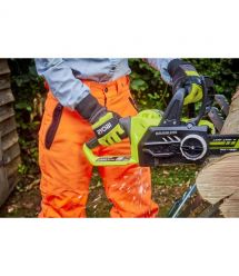 Ryobi Перчатки рабочие RAC258M, козья кожа, защита от порезов, р.M, черно-желтый