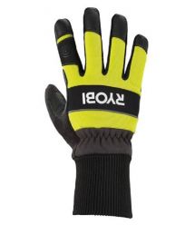 Ryobi Перчатки рабочие RAC258L, козья кожа, защита от порезов, р.L, черно-желтый