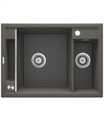 Deante Мойка кухонная Magnetic, гранит, прямоуг., с крылом, 690х500х219мм, чаша - 1.5, врезная, антрацит