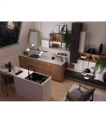 Deante Мойка кухонная Magnetic, гранит, прямоуг., с крылом, 690х500х219мм, чаша - 1.5, врезная, антрацит