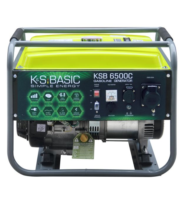Könner & Söhnen Бензиновый генератор KSB 6500C, 230В, 5.5кВт, ручной запуск, 66.6кг