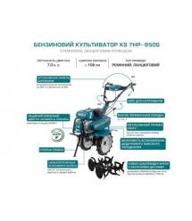 Könner & Söhnen Культиватор бензиновый KS 7HP-950S, 7л.с, 80кг