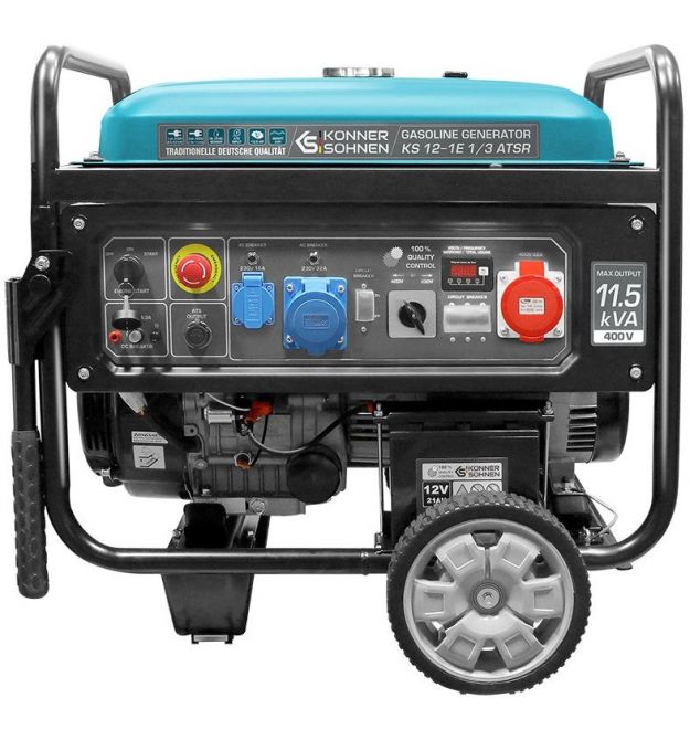 Könner & Söhnen Генератор бензиновый KS 12-1E 1/3 ATSR, 230/400В, 8.2/9.2кВт, АВР (ATS), электростартер, 120кг