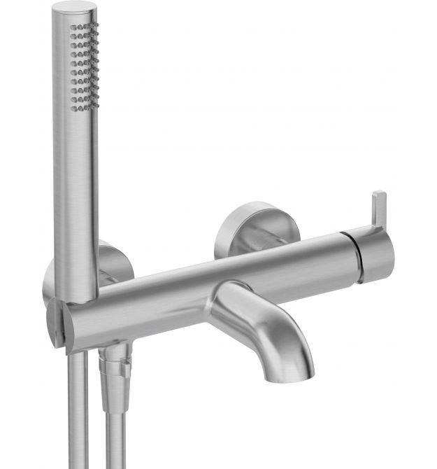 Deante Душевой набор Silia со смесителем для ванны, лейка, крепление - настенный, матовая сталь