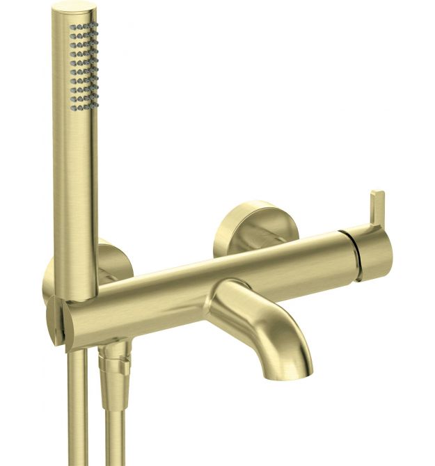 Deante Душевой набор Silia со смесителем для ванны, лейка, крепление - настенный, брашированное золото