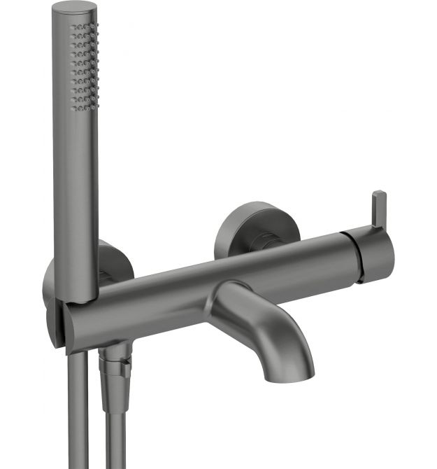 Deante Душевой набор Silia со смесителем для ванны, лейка, крепление - настенный, титан