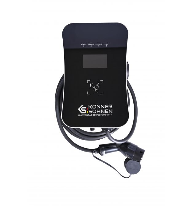 Könner & Söhnen Станция зарядки электромобилей KS X32/3, 400В, 32А, 22кВт, 3 Фазы, Type 2, IP54, 12кг