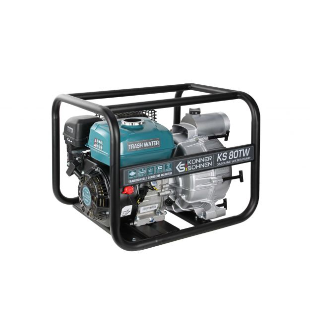 Könner & Söhnen Мотопомпа KS 80TW для грязной воды, 7.0л.с, 1100л/мин, 35кг