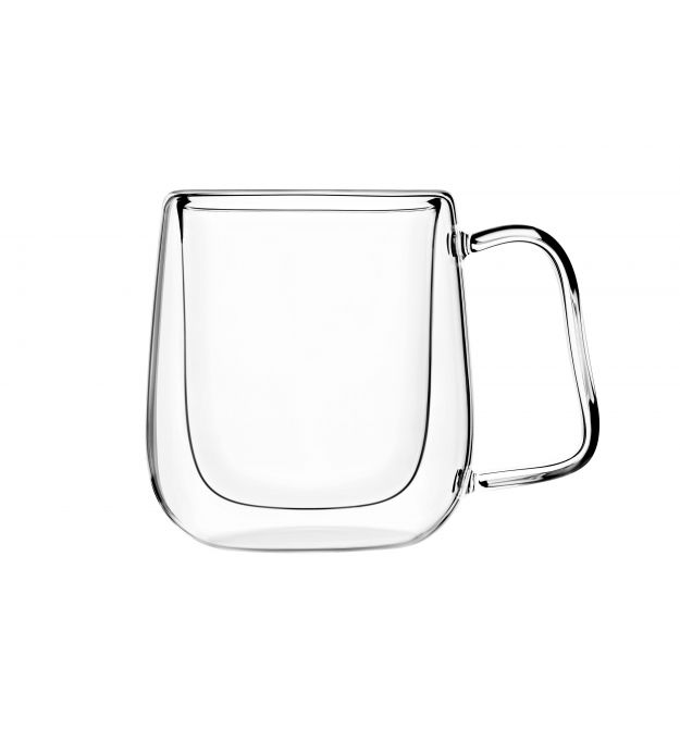 ARDESTO Набор чашек с ручками и двойными стенками, 250мл, 2шт, боросиликатное стекло, прозрачный