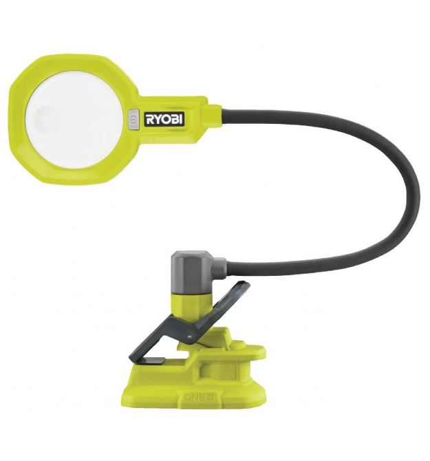 Ryobi Фонарь RML18-0 18В, 500 лм, 2 режима, гибкая штанга, увеличительная линза 86 мм (без АКБ и ЗУ)