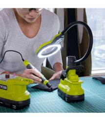 Ryobi Фонарь RML18-0 18В, 500 лм, 2 режима, гибкая штанга, увеличительная линза 86 мм (без АКБ и ЗУ)