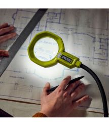 Ryobi Фонарь RML18-0 18В, 500 лм, 2 режима, гибкая штанга, увеличительная линза 86 мм (без АКБ и ЗУ)