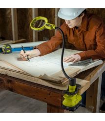 Ryobi Фонарь RML18-0 18В, 500 лм, 2 режима, гибкая штанга, увеличительная линза 86 мм (без АКБ и ЗУ)