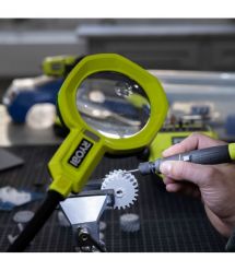 Ryobi Фонарь RML18-0 18В, 500 лм, 2 режима, гибкая штанга, увеличительная линза 86 мм (без АКБ и ЗУ)