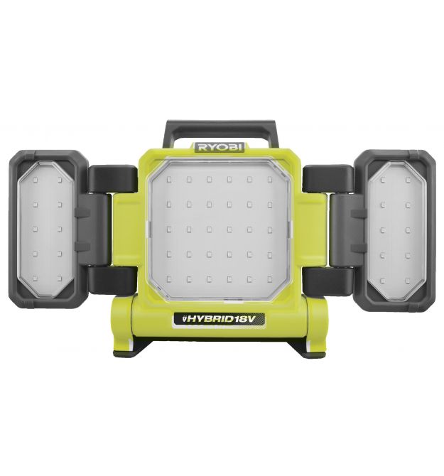Ryobi Прожектор гибридный панельный ONE+ RLPH18-0 18В/220В Hybrid 3 LED панели 3000лм 3 режима яркости (без АКБ и ЗУ)