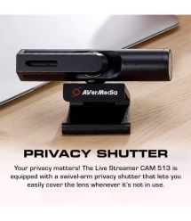 AVerMedia Вебкамера PW513 4K, 30fps, fixed focus, чёрный