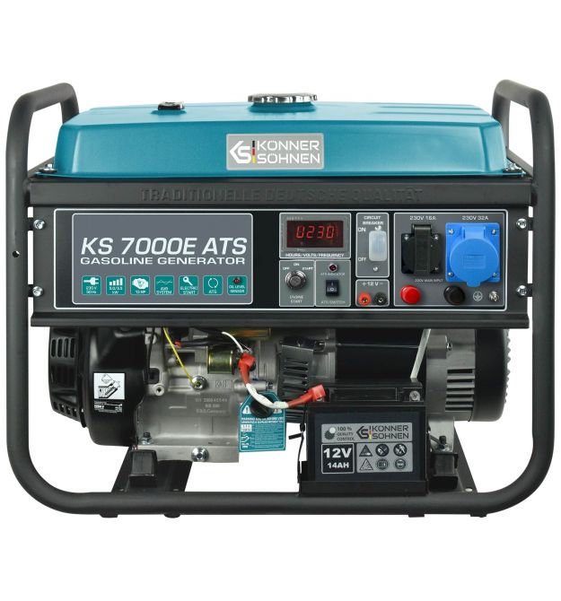 Könner & Söhnen Бензиновый генератор KS 7000E ATS, 230В, 5.5кВт, АТС, электростартер, 76.8кг
