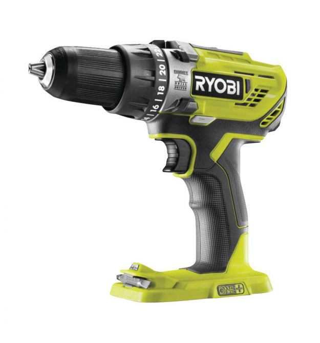 Ryobi Шуруповерт-дрель ударный аккумуляторный R18PD3-0, 18В, 50Нм, 500/1800об/мин, 1.3кг, без АКБ и ЗУ