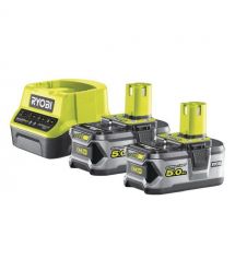 Ryobi Набор аккумулятора и зарядного устройства RC18120-250 ONE+, 18В, 2х5А•час, ЗУ Lithium+