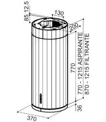Faber Вытяжка островная, 37см, 1169м.куб/ч, Corinthia Isola Ev8+ Wh Matt/Ts A37, белый матовый