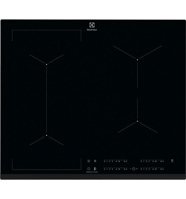 Electrolux Варочная поверхность индукционная, 60см, расширенная зона, Hob2Hood, черный