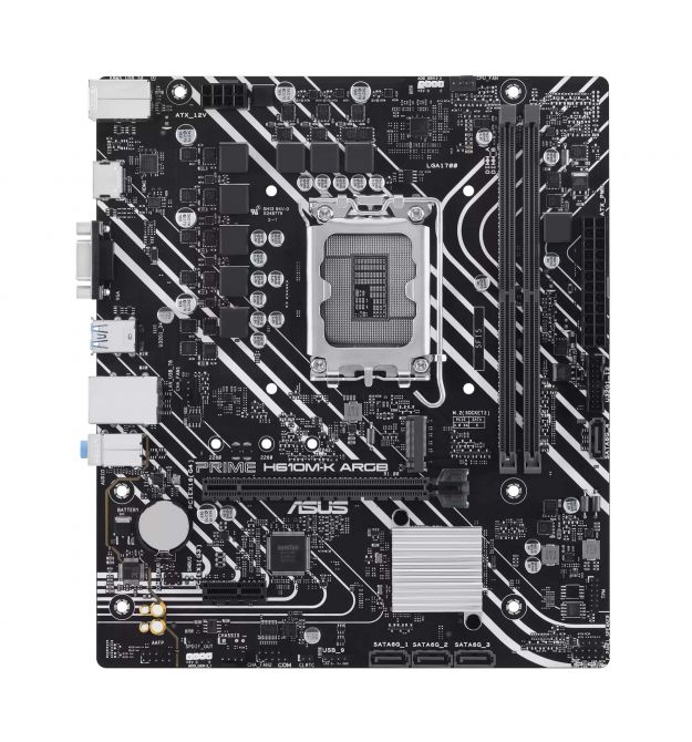 ASUS Материнcкая плата PRIME H610M-K ARGB s1700 H610 2xDDR5 M.2 HDMI D-Sub mATX ARGB