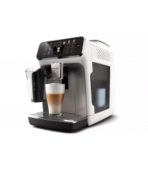 Philips Кофемашина Series 4400 LatteGo, 1.8л, зерно+мол., автомат.капуч, дисплей, авторецептов -12, бело-серебристый