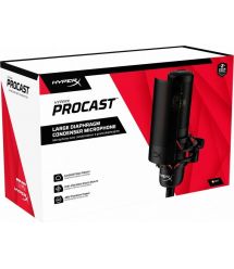 HyperX Микрофон геймерский ProCast, Bi, 3-pin XLR, no cable, з поп-фільтром, черный