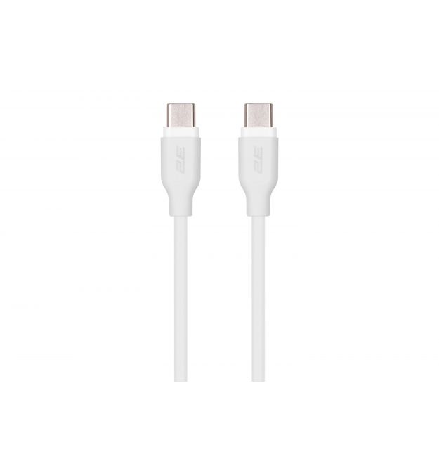 2E Кабель USB-C - USB-C Glow 60W 1m White