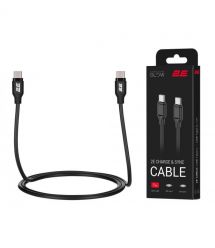 2E Кабель USB-C - USB-C Glow 60W 1m Black
