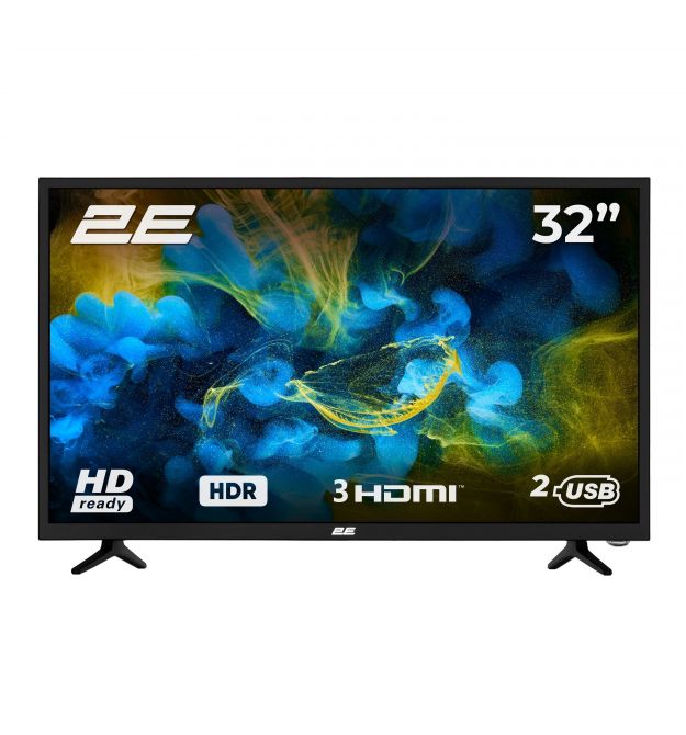 2E Телевізор 32" LED HD 50Hz Black
