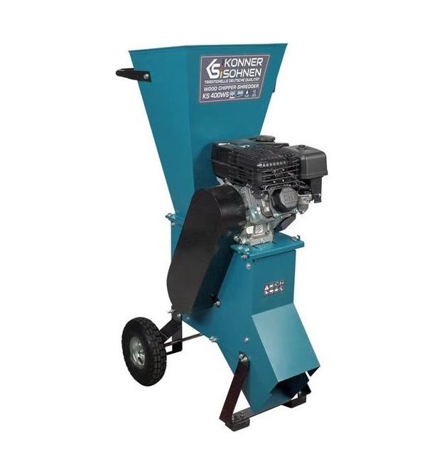 Könner & Söhnen Измельчитель садовый KS 400WS, 6.5лс, ручной запуск, 2 ножа, 2400 об/м, 70кг