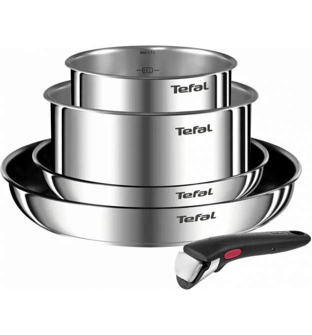 Tefal Набор посуды Ingenio Emotion, 5 пр., нержавеющая сталь, бакелит, серебристый