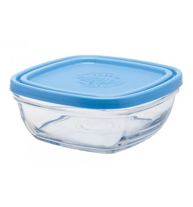 Duralex Контейнер Lys Carre квадр. с синей крышкой, 23 см, 3100 мл