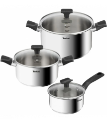 Tefal Набор посуды Delicious, 6 предметов, нержавеющая сталь, бакеліи, стекло