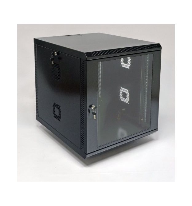 Шкаф 12U, 600х700х640 мм (Ш*Г*В), акриловое стекло, черный