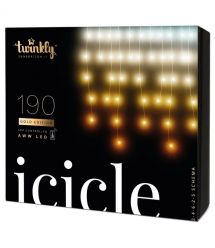 Twinkly Smart LED Гирлянда Twinkly Icicle AWW 190, Gen II, IP44, длина 5м, кабель прозрачный
