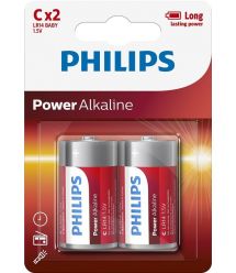 Philips Батарейка Power Alkaline щелочная C(LR14) блистер, 2 шт