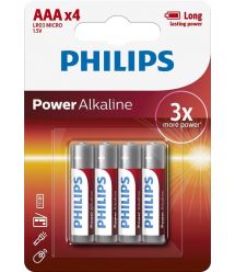 Philips Батарейка Power Alkaline AAA щелочная блистер, 4 шт