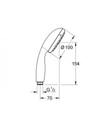 Grohe Душевая лейка Vitalio Go 100, 2 функц., хром