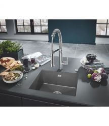 Grohe Мойка кухонная K700U, гранит, прямоуг., без крыла, 533x457x205мм, чаша - 1, врезная/под столешницу, серый гранит